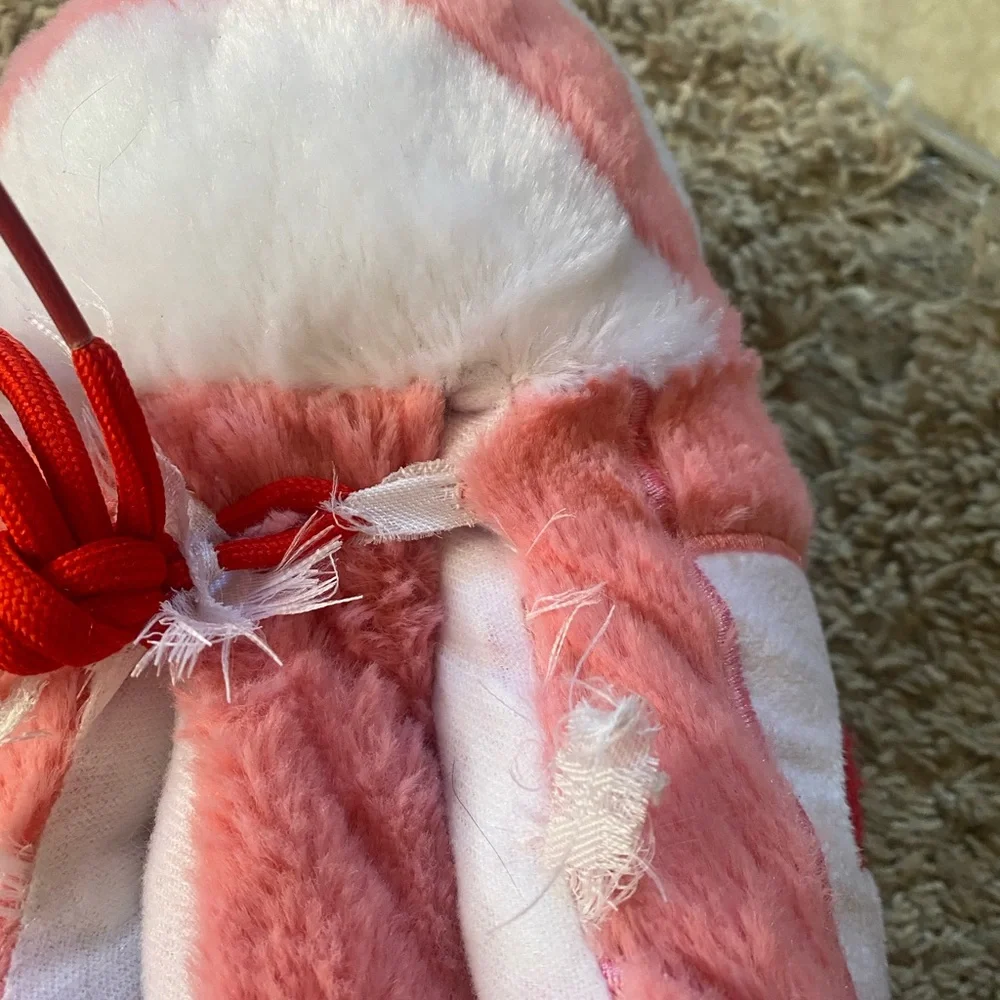 NIKE Pink and Red Plush Slippers